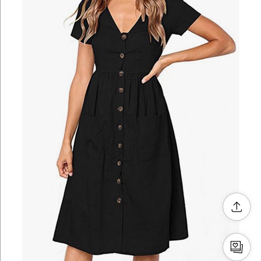 Black Short Sleeve Amazon Dress- Size Small